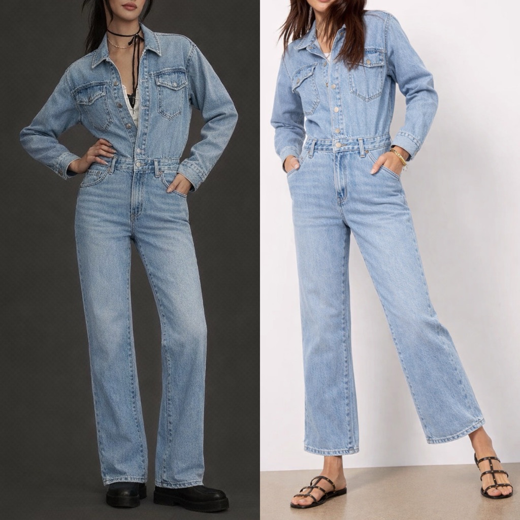 Evereve Pistola Nikkie Denim Straight Leg Jumpsuit